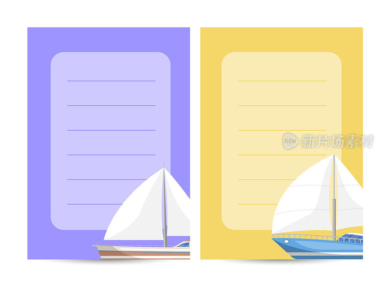 Worldwide sailing card with sailboats